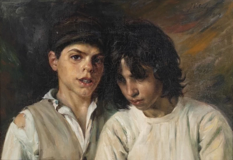 Veloso Salgado - Due bambini, 1919